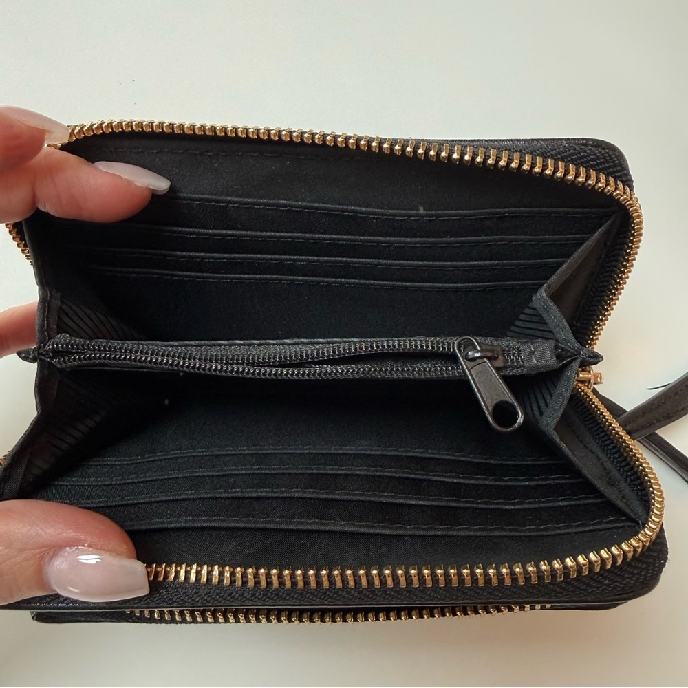 Tahari Black Leather Wallet with Gold Accents - Picture 3 of 9